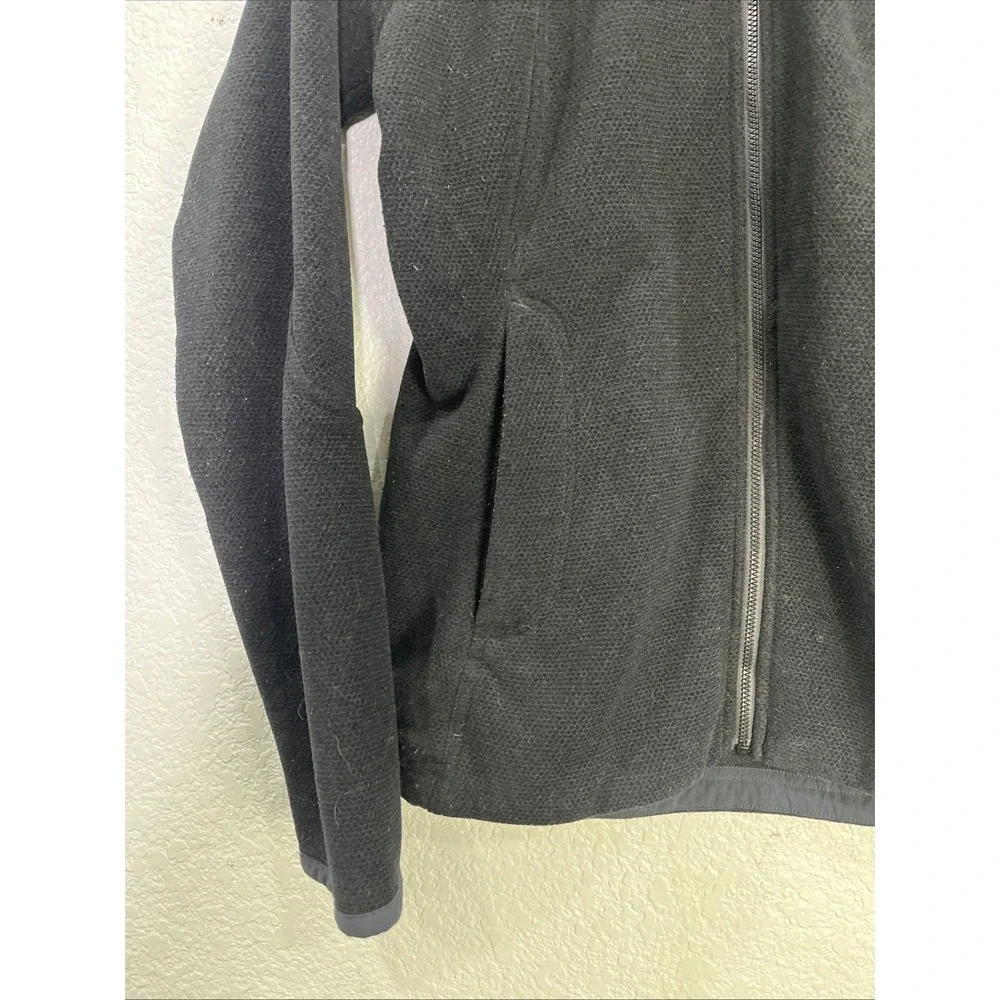 REI Womens Full Zip Fleece Jacket Sz M Black Trailmade Polartec Insulated Camp